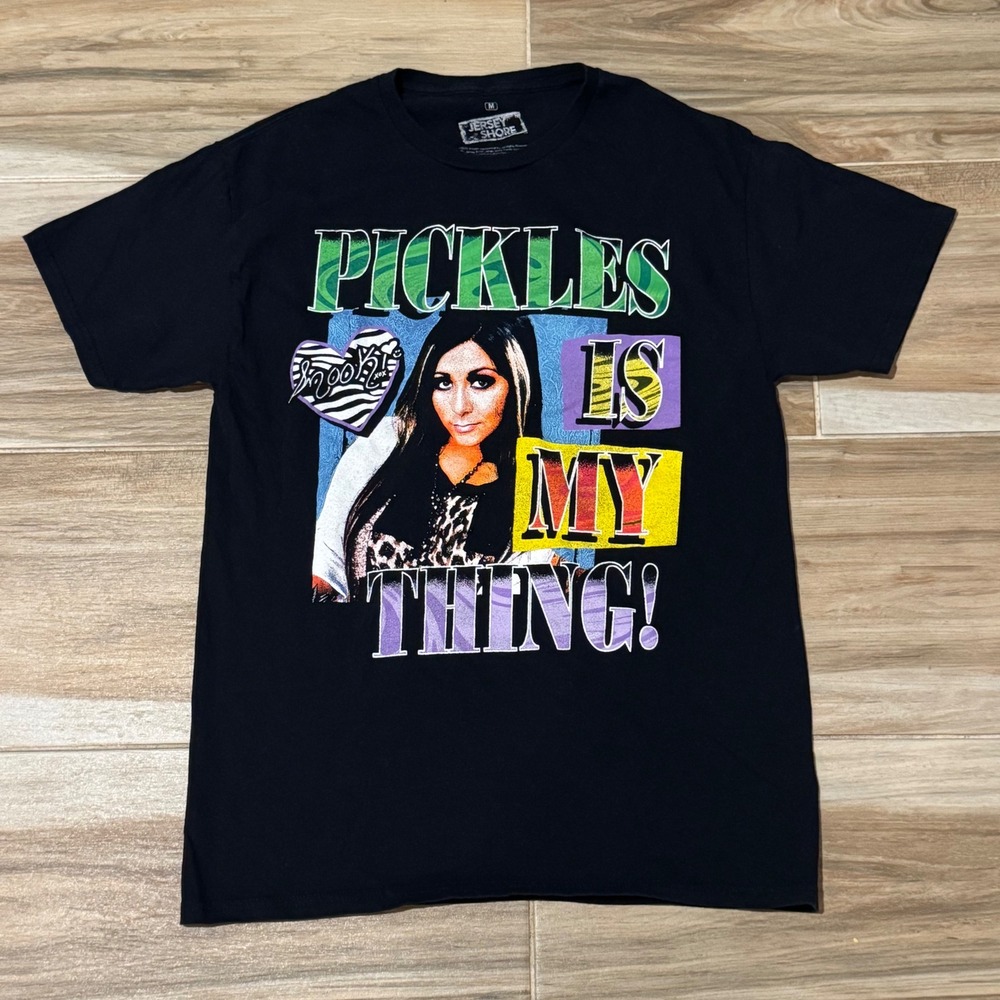 Jersey Shore Snooki Pickles Is My Thing Graphic T-Shirt Black Medium MTV Y2K
